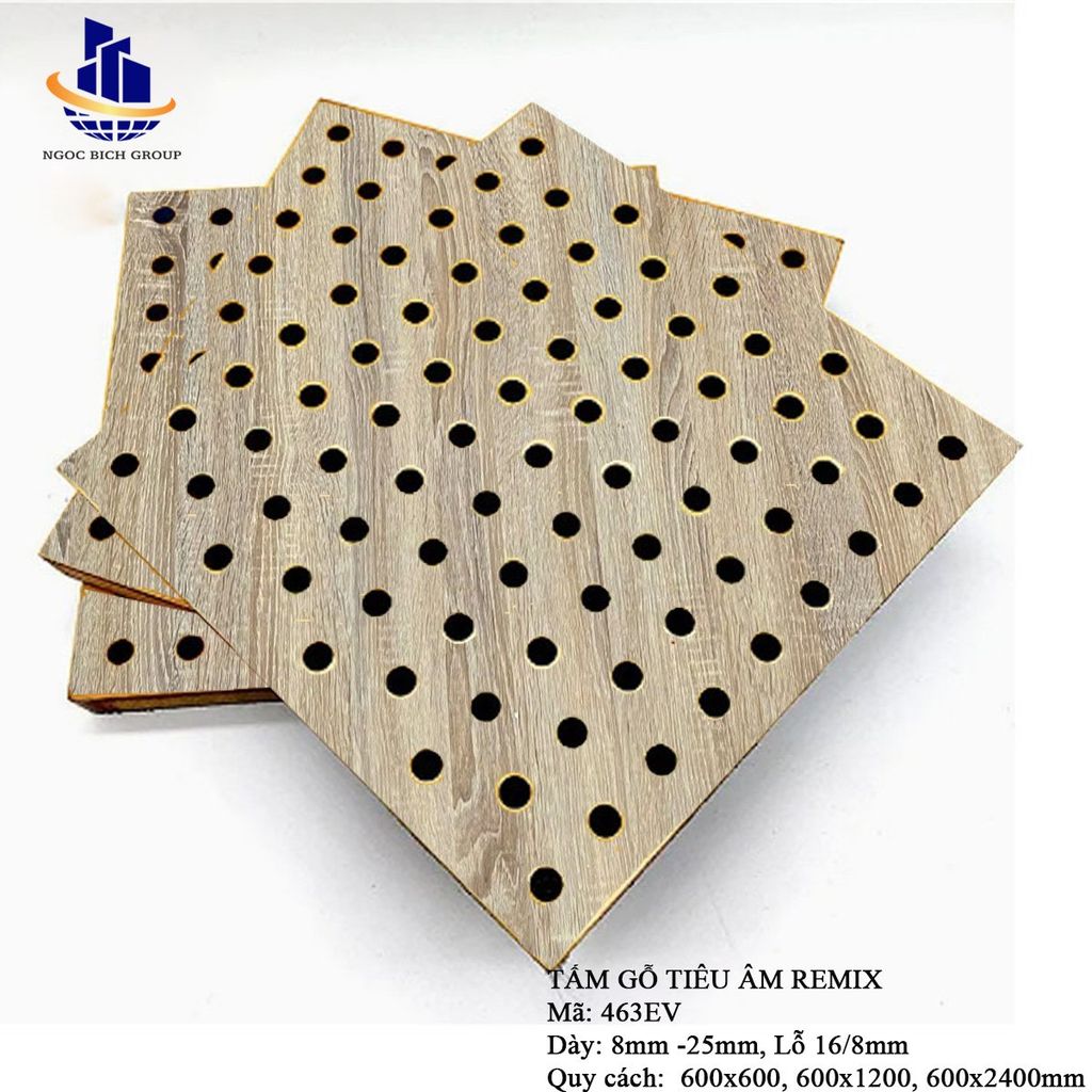 Gỗ tiêu âm đục lỗ  Remix 12mm  lõi xanh chống ẩm