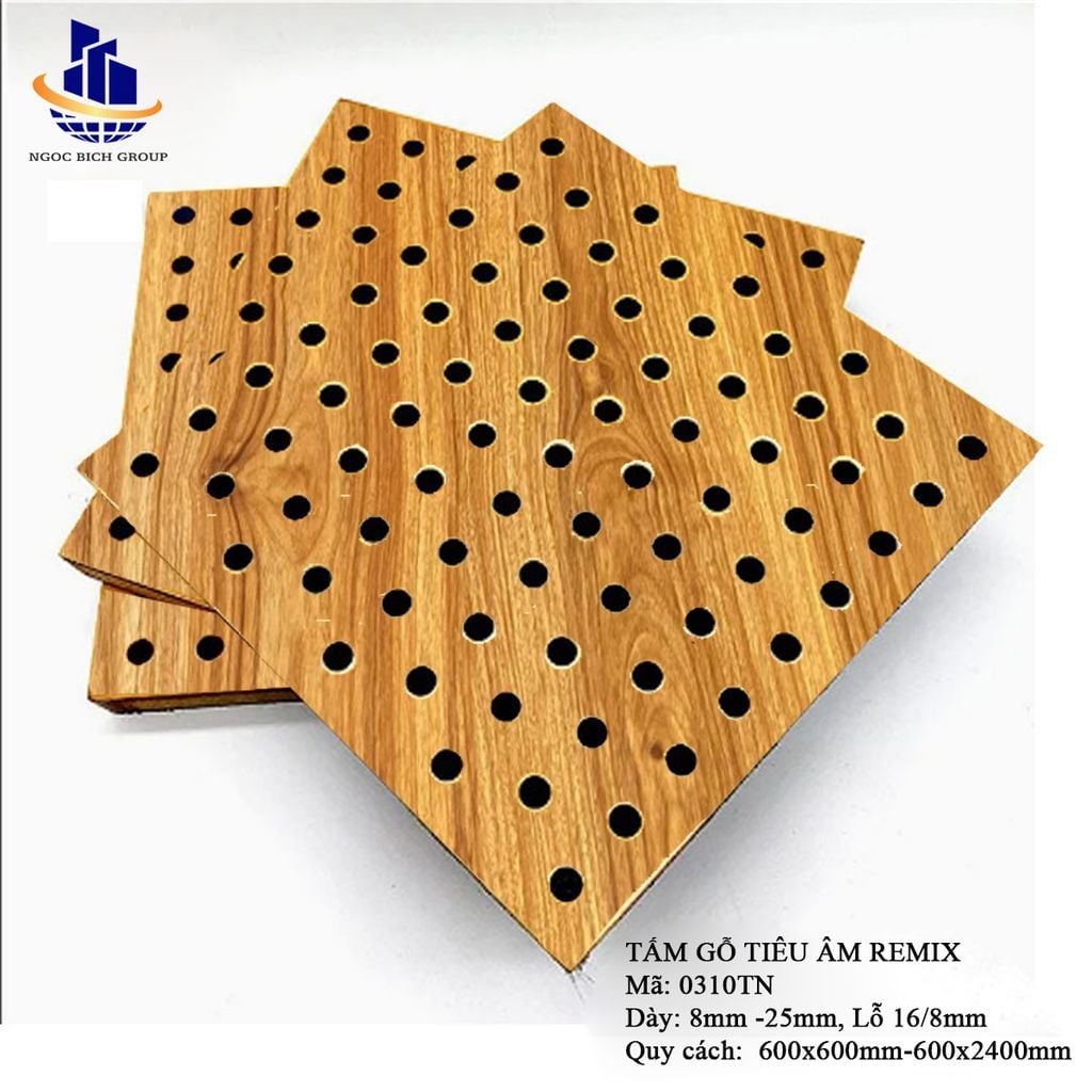 Gỗ tiêu âm đục lỗ Remix 9mm lõi xanh chống ẩm