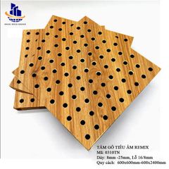 Gỗ tiêu âm đục lỗ  Remix 12mm  lõi xanh chống ẩm