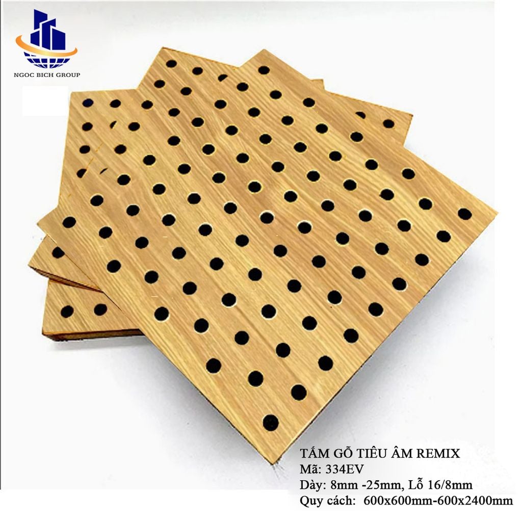 Gỗ tiêu âm đục lỗ Remix 9mm lõi xanh chống ẩm