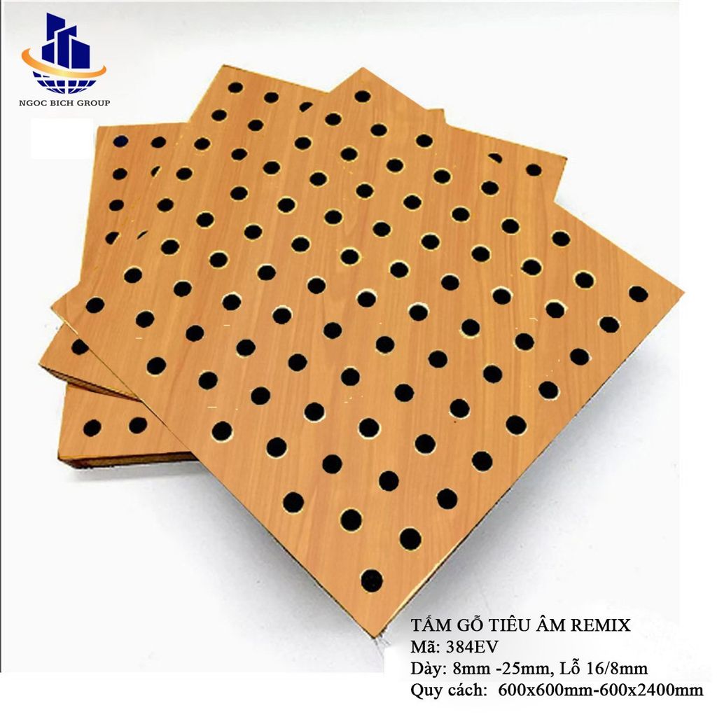 Gỗ tiêu âm đục lỗ  Remix 12mm  lõi xanh chống ẩm