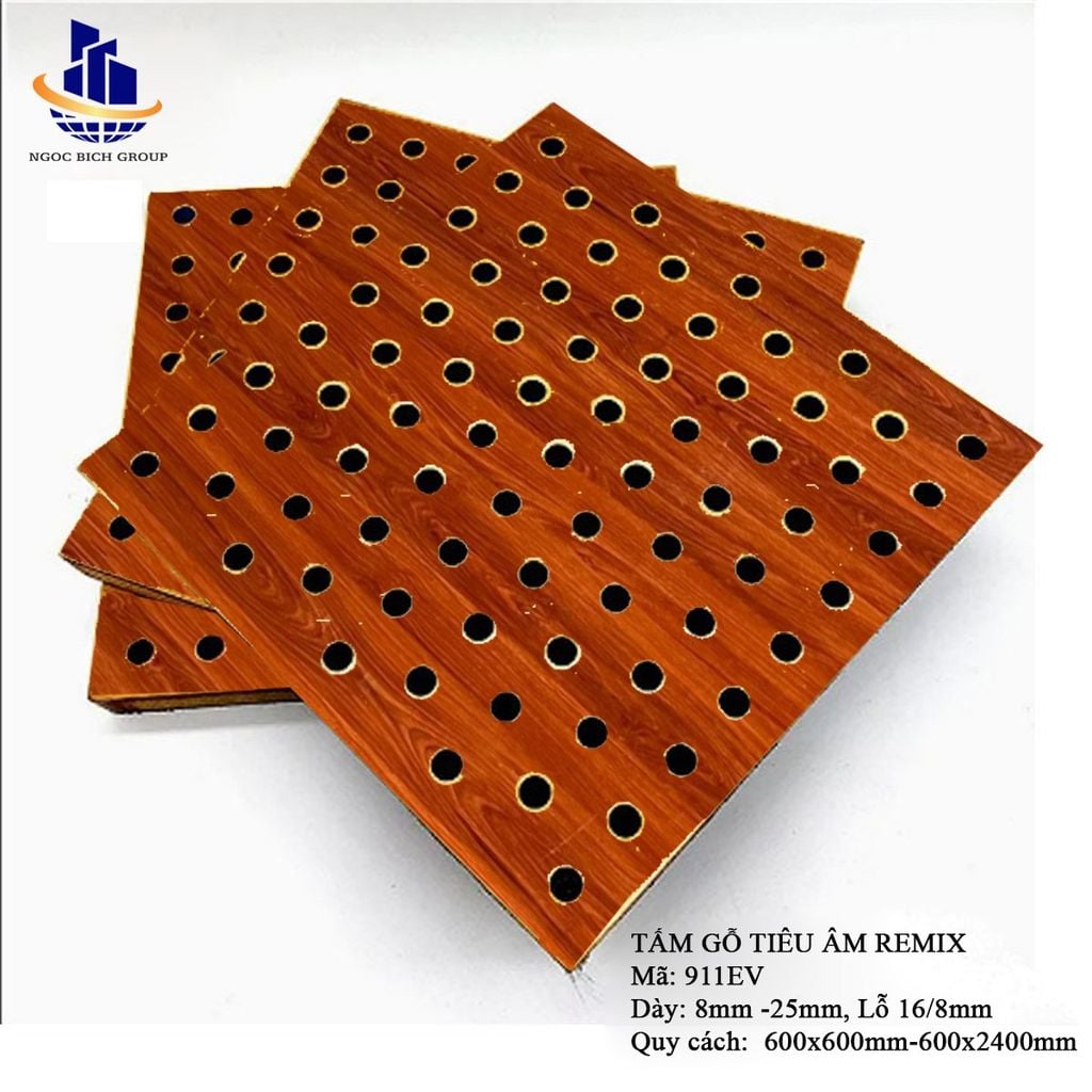 Gỗ tiêu âm đục lỗ Remix 9mm lõi xanh chống ẩm