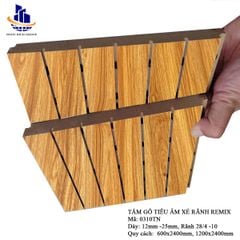 Gỗ tiêu âm xẻ rãnh Remix 12mm lõi thường