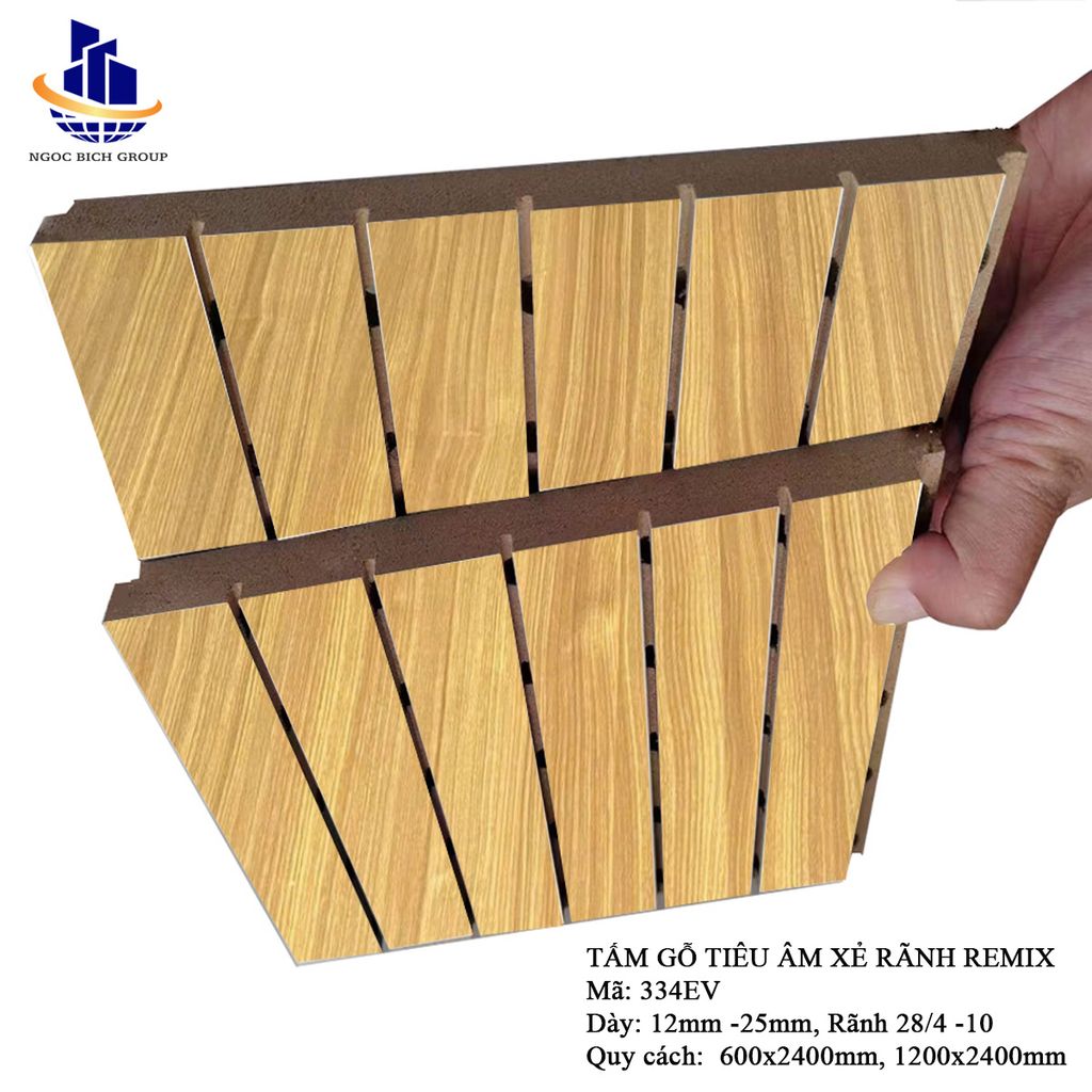 Gỗ tiêu âm xẻ rãnh Remix 15mm lõi thường