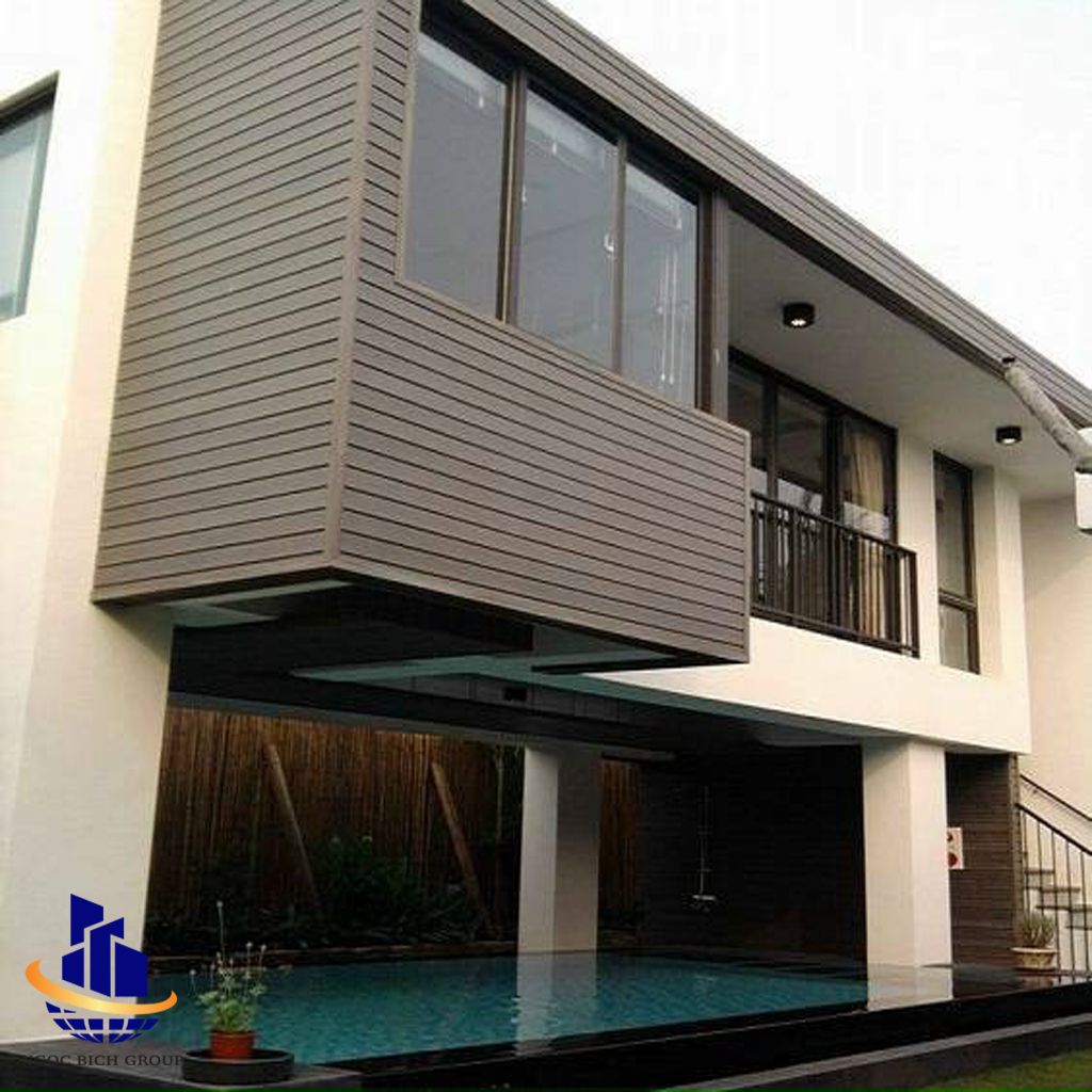 Tấm nhựa giả gỗ ốp tường ngoài trời vân gỗ vân 3D
