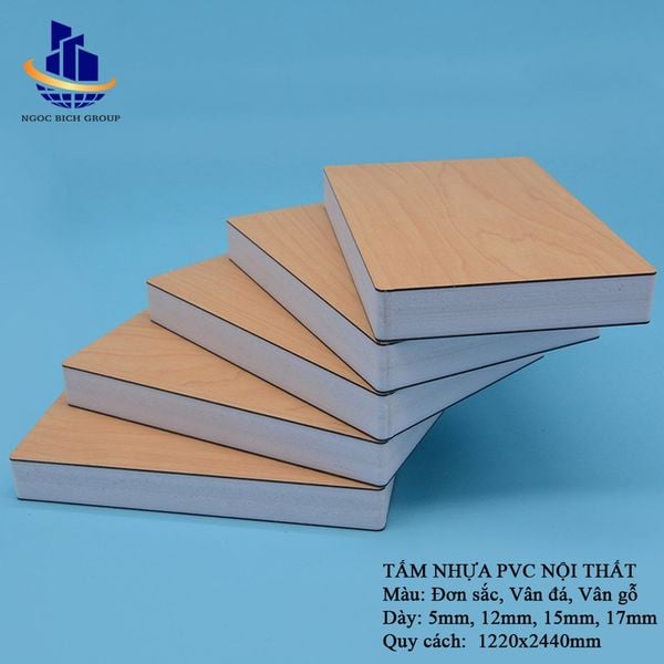 Tấm nhựa PVC than tre nội thất 17mm 0.5g/cm3