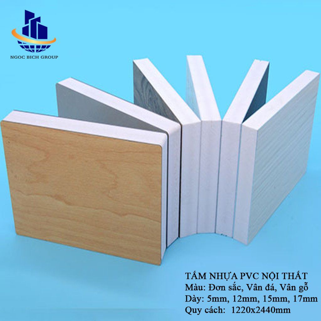 Tấm nhựa PVC than tre ghi đậm siêu bóng 17mm 0.6g/cm3