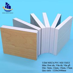 Tấm nhựa PVC than tre ghi đậm siêu bóng 17mm 0.6g/cm3