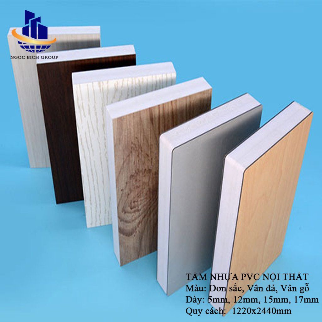 Tấm nhựa PVC than tre ghi đậm siêu bóng 17mm 0.6g/cm3