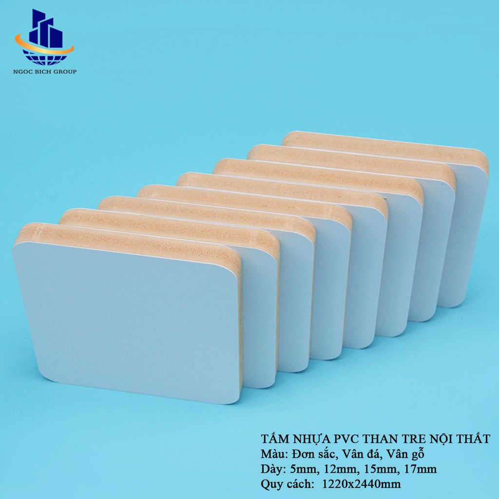 Tấm nhựa PVC than tre nội thất 15mm 0.6g/cm3