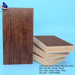 Tấm nhựa PVC than tre nội thất 15mm 0.5g/cm3