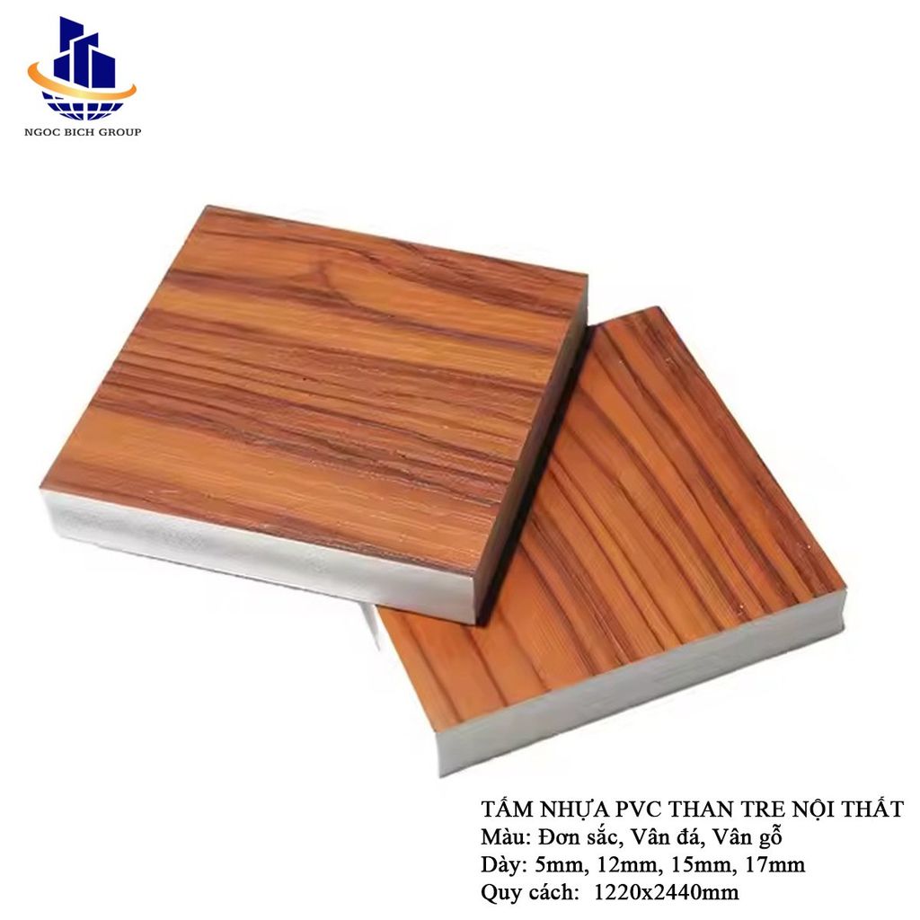 Tấm nhựa PVC than tre nội thất 15mm 0.6g/cm3