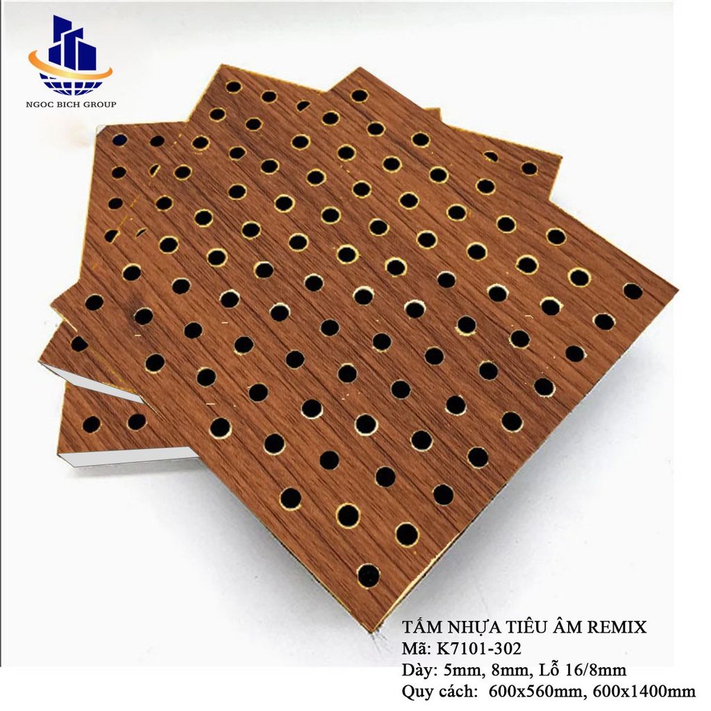 Tấm nhựa PVC tiêu âm đục lỗ 18mm