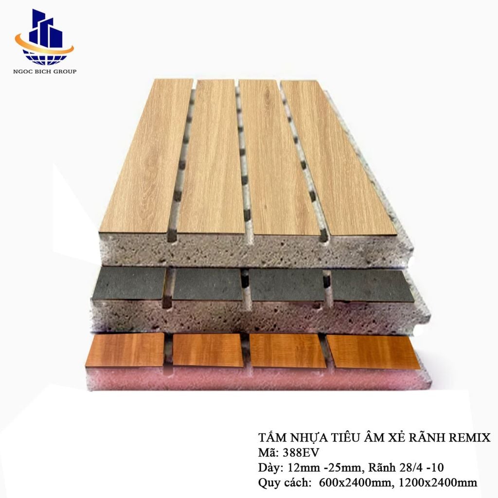 Tấm nhựa PVC tiêu âm xẻ rãnh 15mm