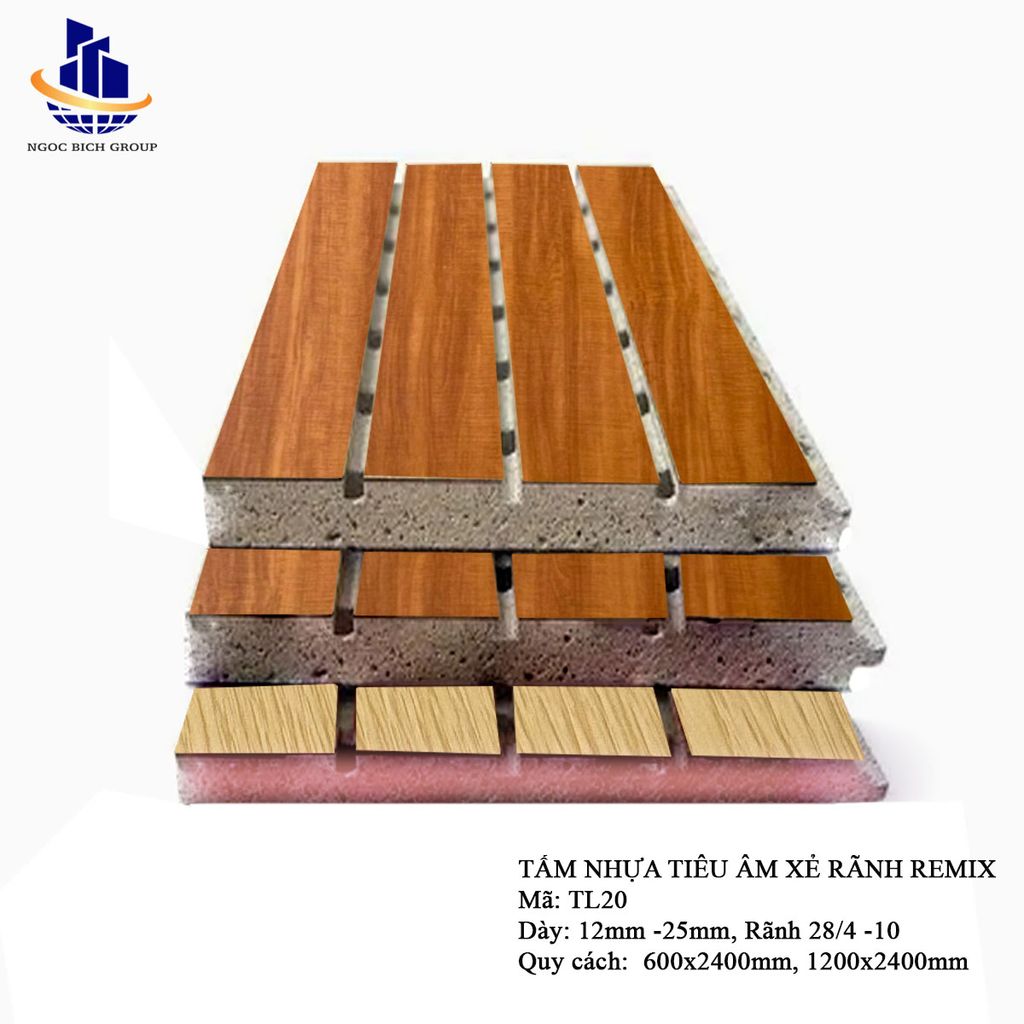 Tấm nhựa PVC tiêu âm xẻ rãnh 12mm