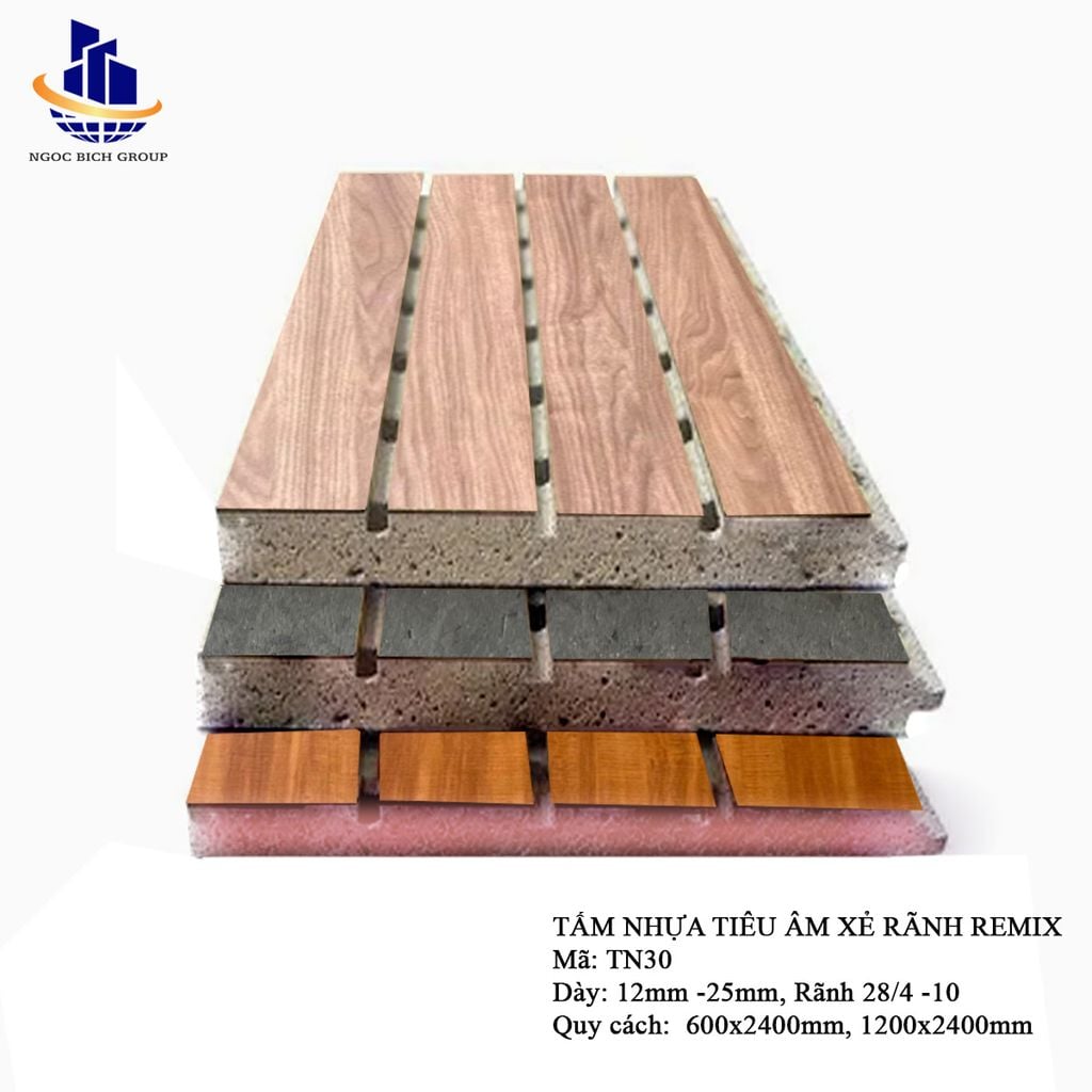 Tấm nhựa PVC tiêu âm xẻ rãnh 15mm