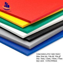 Tấm nhựa PVC than tre nội thất 17mm 0.5g/cm3