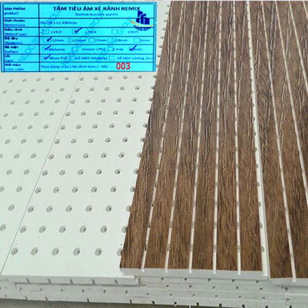 Tấm nhựa PVC tiêu âm xẻ rãnh 12mm