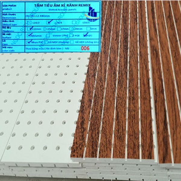 Tấm nhựa PVC tiêu âm xẻ rãnh 15mm