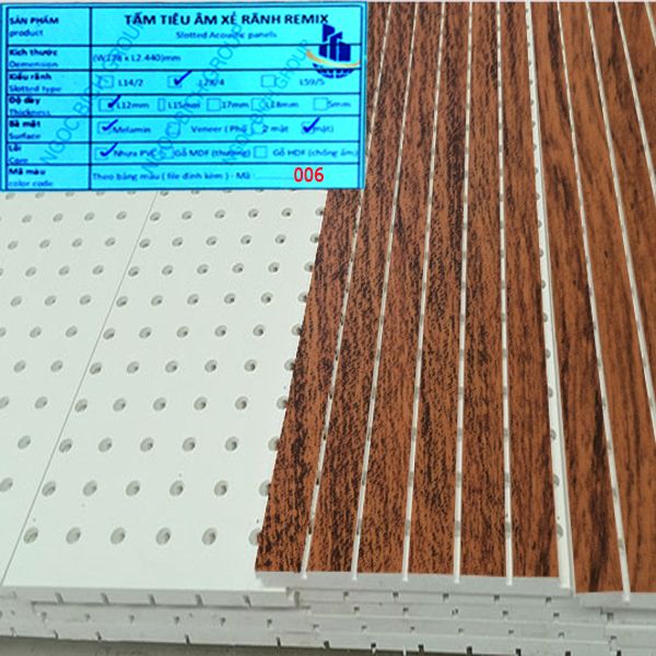 Tấm nhựa PVC tiêu âm xẻ rãnh 18mm