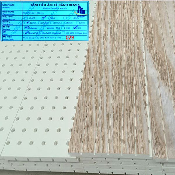 Tấm nhựa PVC tiêu âm xẻ rãnh 18mm