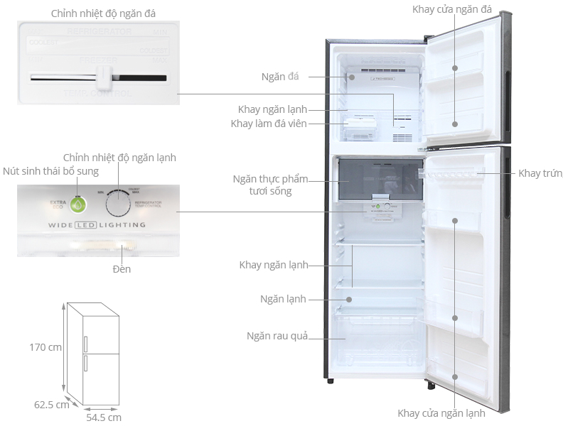Tủ lạnh Sharp Inverter 253 lít SJ-X281E-DS