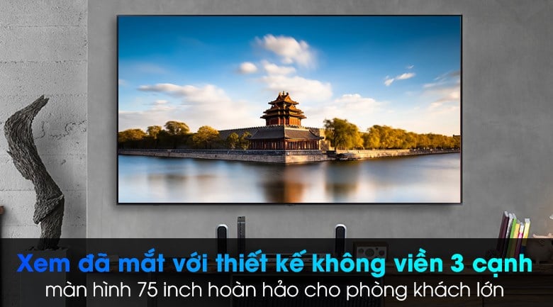 Smart Tivi Samsung 4K 75 inch UA75AU7000 - Thiết kế tối giản, không viền 3 cạnh sang trọng