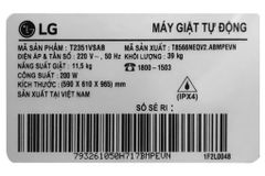 Máy giặt LG Inverter 11.5 kg T2351VSAB