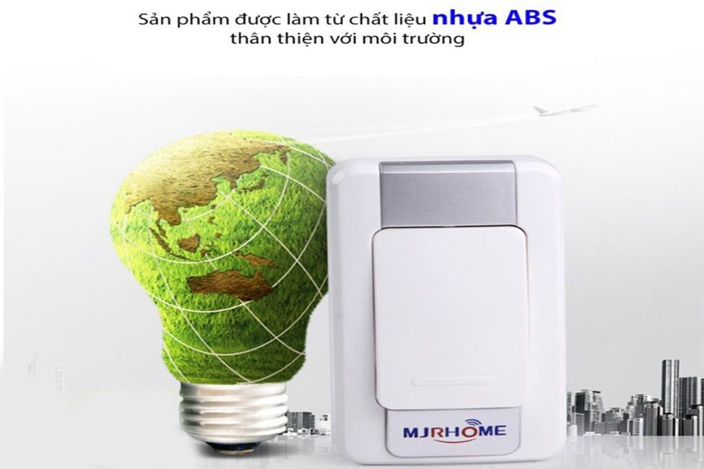 Chuông cửa không dây 2 chuông MJRHOME nút bấm chuông cửa nhỏ gọn H-A16E-2