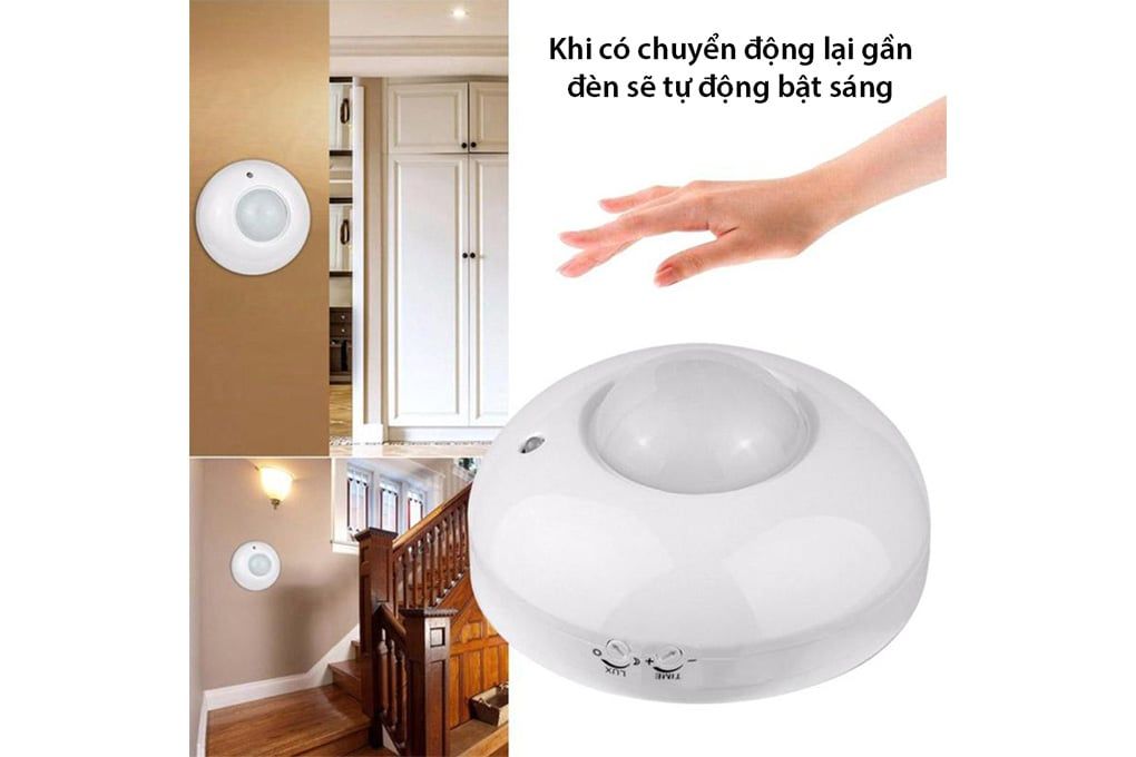 Công tắc cảm biến chuyển động hồng ngoại và ánh sáng lắp trần nổi P002