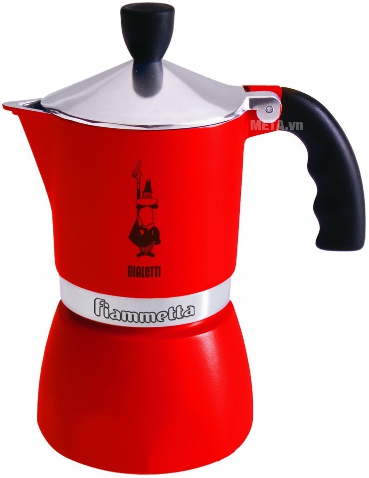 Ấm pha cà phê Bialetti Fiammetta 3Tz BCM 5762 với màu đỏ.