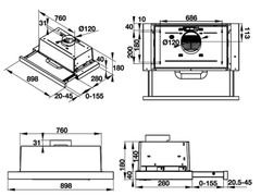 Máy hút mùi âm tủ Hafele HH-TI90D/539.81.085