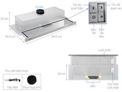 Máy hút mùi âm tủ Hafele HH-TI90D/539.81.085