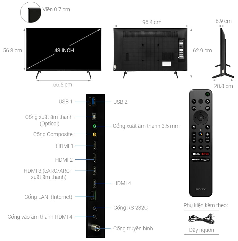 Google Tivi Sony 4K 43 inch KD-43X80K