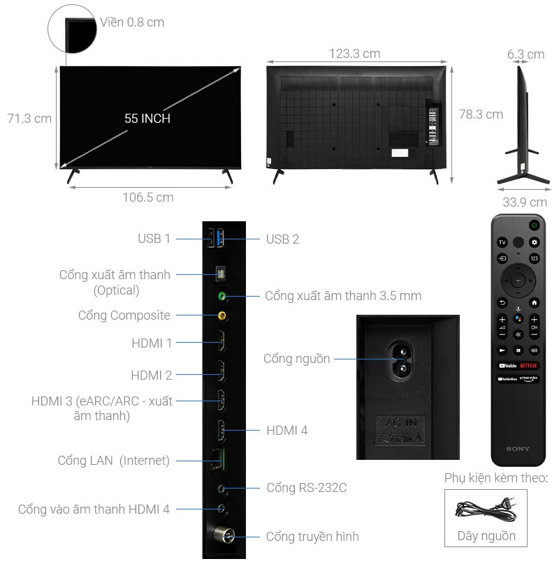 Google Tivi Sony 4K 55 inch KD-55X80K