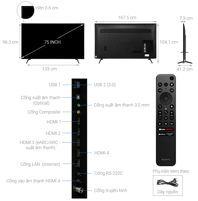 Google Tivi Sony 4K 75 inch KD-75X80K