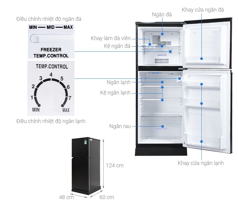 Tủ lạnh Aqua 130 lít AQR-T150FA BS