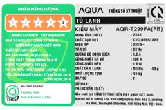 Tủ lạnh Aqua Inverter 283 lít AQR-T299FA FB (2 cánh)