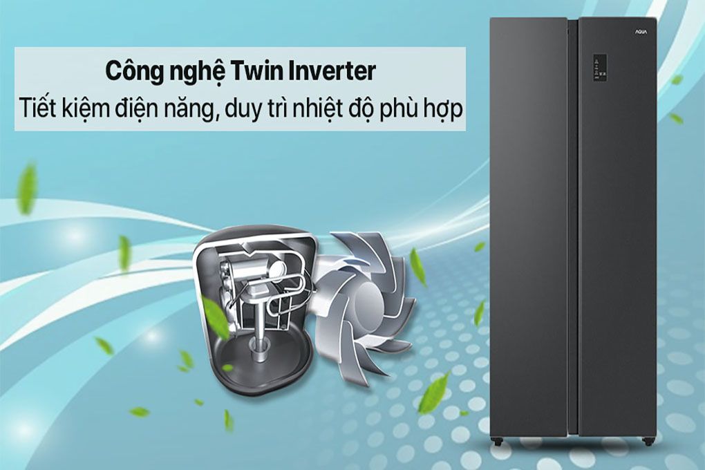 Tủ Lạnh Aqua Inverter 480 lít AQR-S480XA BL (SBS) - Chính Hãng