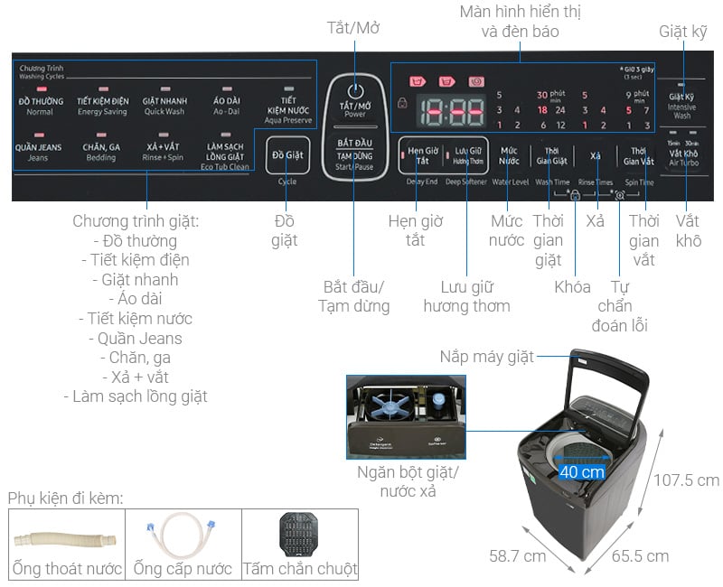 Máy giặt Samsung Inverter 11 kg WA11T5260BV/SV