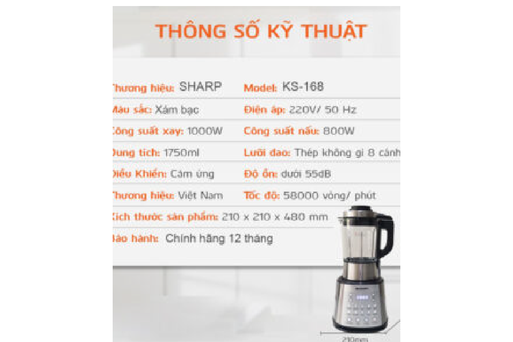 Máy Làm Sữa Hạt Sharp KS-168