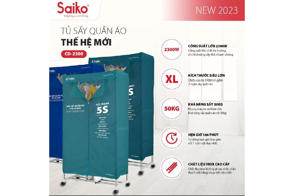 Tủ sấy quần áo Saiko CD-2300
