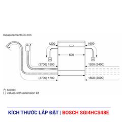 Máy rửa bát âm tủ 14 bộ Bosch SGI4HCS48E Serie 4