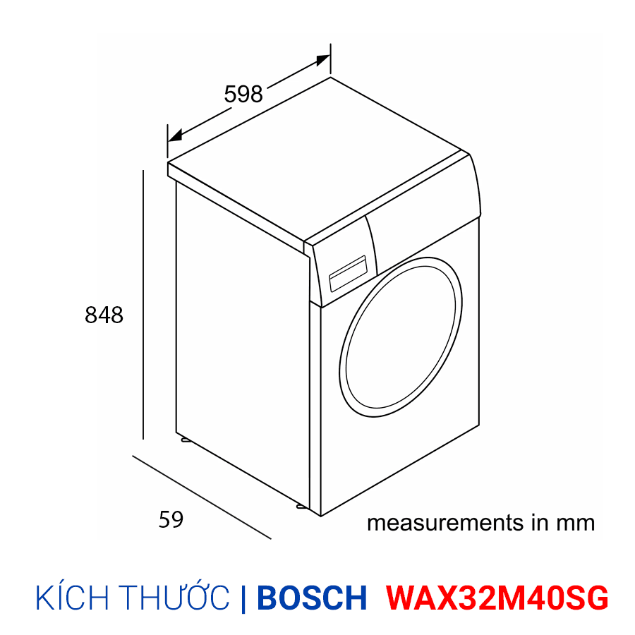 Máy giặt Bosch WAX32M40SG