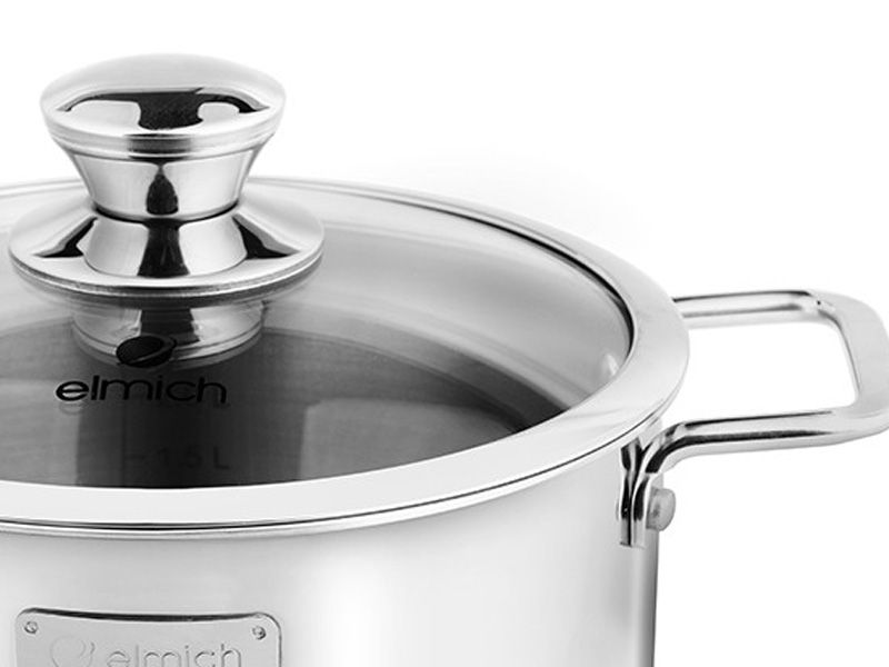 Bộ 4 nồi chảo Inox đáy từ cao cấp 3 đáy liền nguyên khối Elmich Trimax Classic EL-2110OL