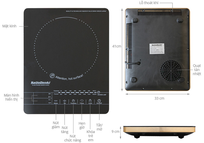 Bếp điện quang đơn Saijodenki SD-1801