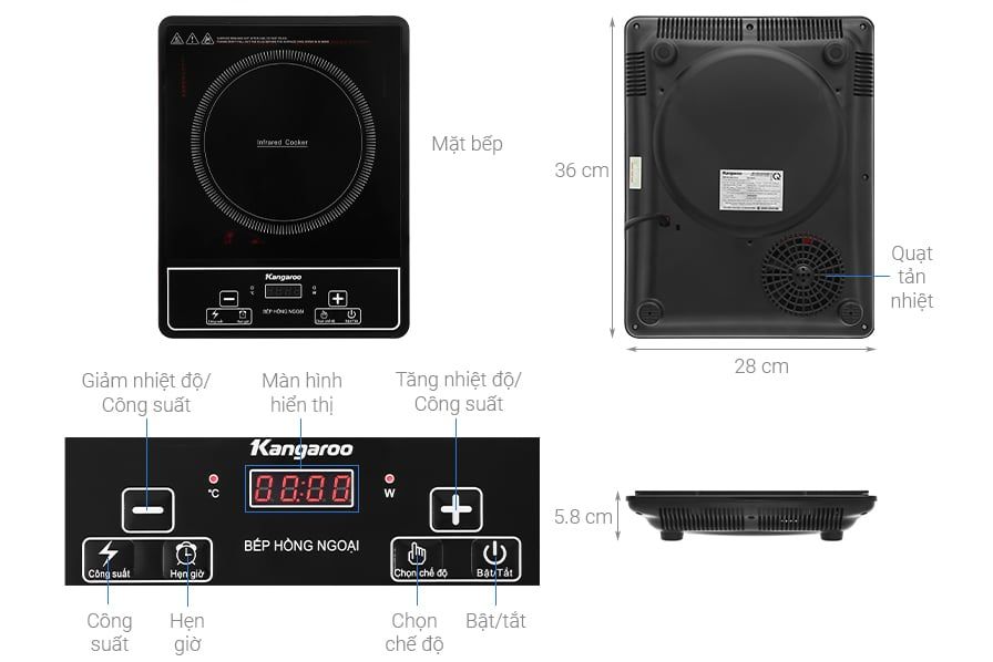 Bếp hồng ngoại đơn Kangaroo KG20IFP1