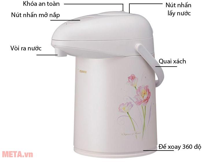 Bình thủy bơm Zojirushi AB-RB22 - 2.2 lít