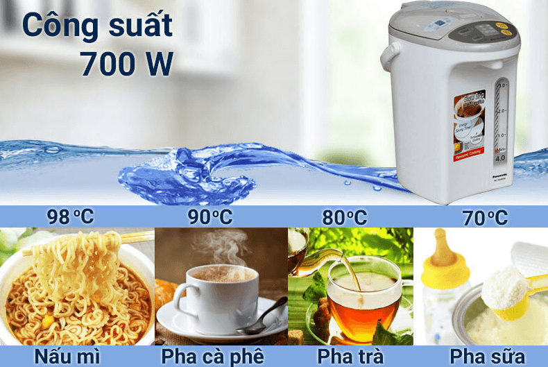 Giữ ấm nước cực tốt tới 98 độ C Giữ ấm nước cực tốt tới 98 độ C