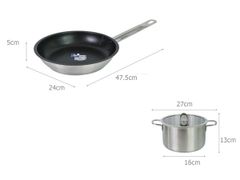 Bộ 4 nồi chảo inox bếp từ Hafele (3 nồi 1 chảo)